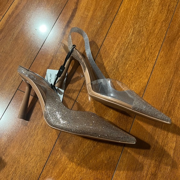 Zara Rhinestone Slingback Vinyl Heels - Picture 11 of 14